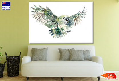 Flying Owl Watercolour Painting Print 100% Australian Made