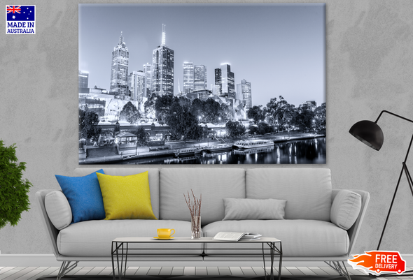 Cityscape of Melbourne, Australia B&W Photograph Print 100% Australian Made