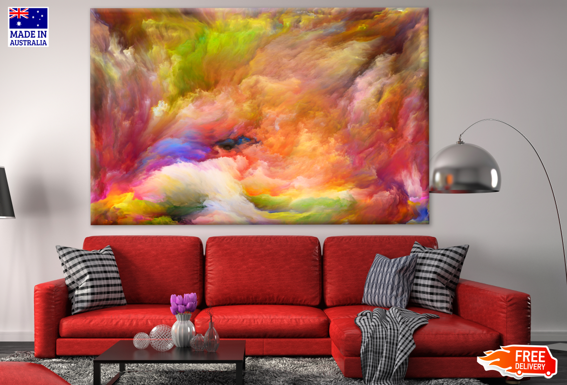 Colourful Abstract Cloud Design Print 100% Australian Made