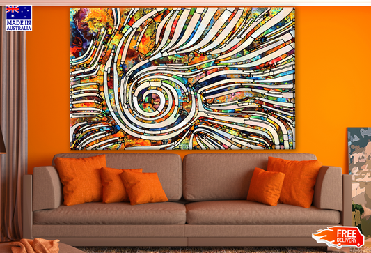 Colourful Mosaic Fractal Abstract Glass Design Print 100% Australian Made