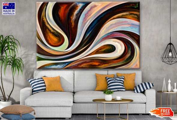 Colourful Flowing Curves Abstract Design Print 100% Australian Made