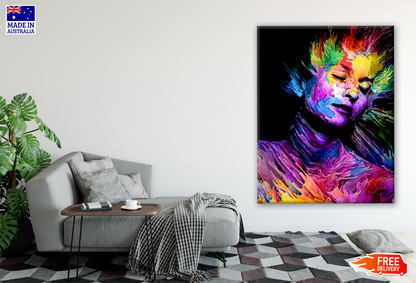 Colourful Woman Portrait Abstract Design Print 100% Australian Made