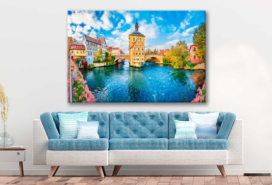 Bella Home Old Town Bamberg Bavaria Germany Print Canvas Ready to hang