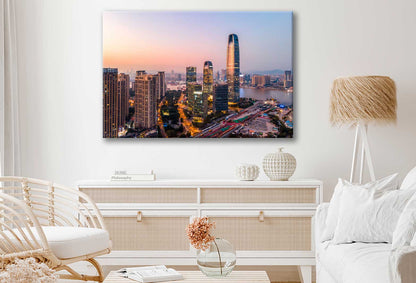 Bella Home Guangzhou City Aerial Photograph Print Canvas Ready to hang