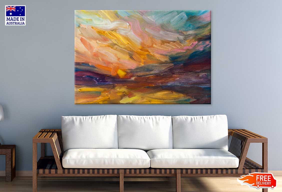 Sunset Sky Abstract Oil Painting Print 100% Australian Made