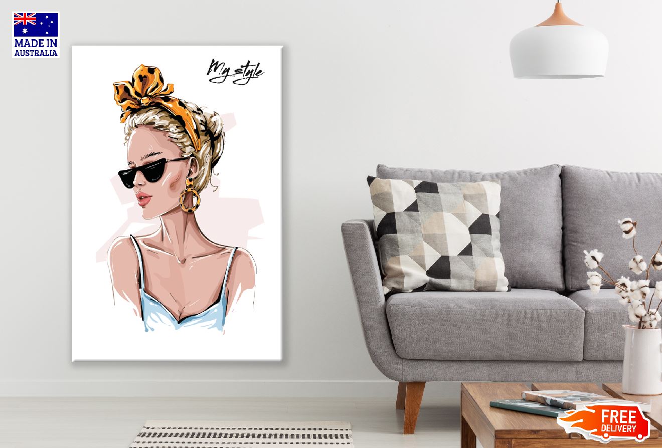 Fashion Women with Head Band Illustration Print 100% Australian Made