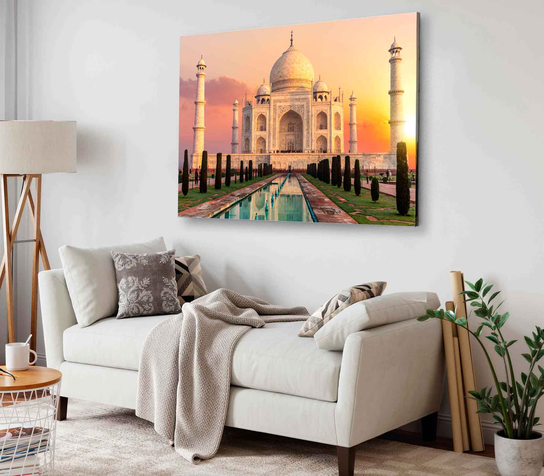 Bella Home Taj Mahal World Heritage at India Print Canvas Ready to hang