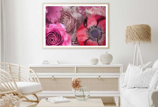 Peony & Rose Flower Oil Painting Home Decor Premium Quality Poster Print Choose Your Sizes