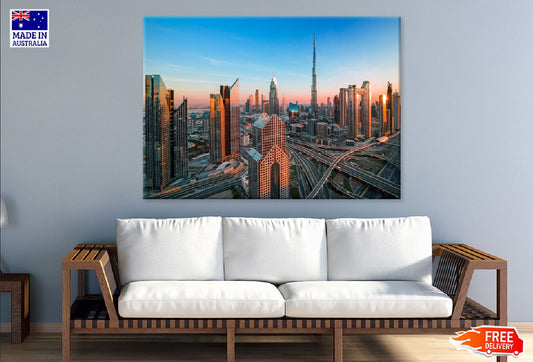 Dubai City Center Buildings View Photograph Print 100% Australian Made