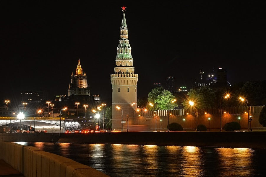 Alexander Garden Moscow Night View Photograph Print 100% Australian Made