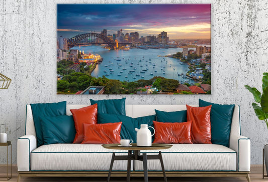 Beautiful Sydney Sunset Skyline Print 100% Australian Made