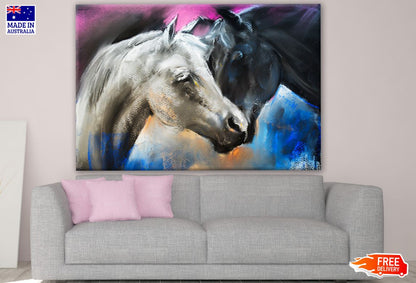 Two Horses Portrait Painting Print 100% Australian Made