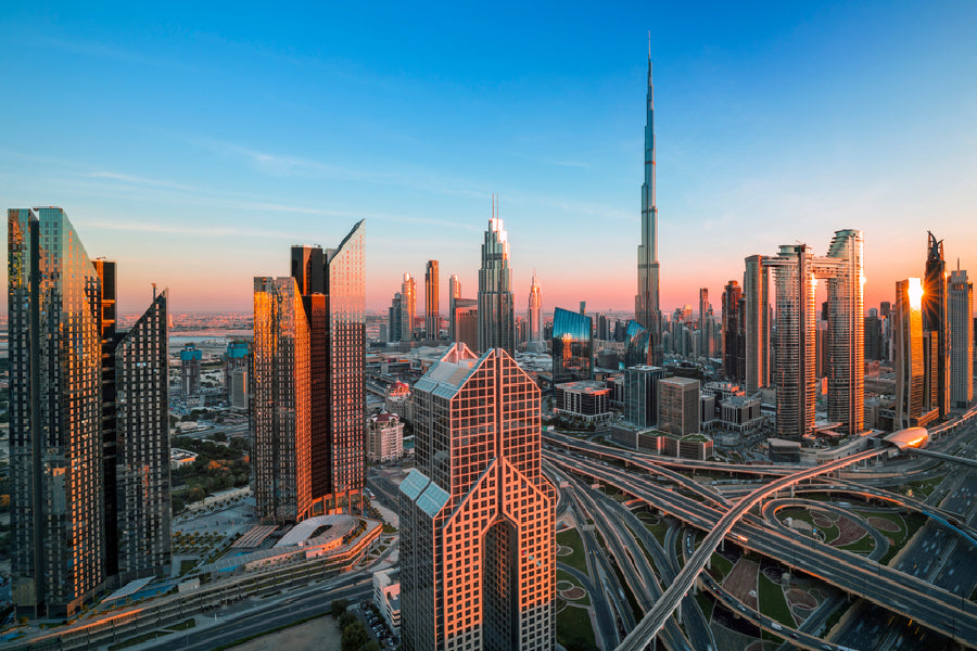 Dubai City Center Buildings View Photograph Print 100% Australian Made