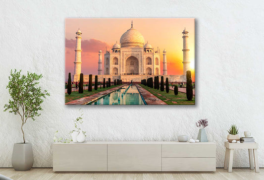 Bella Home Taj Mahal World Heritage at India Print Canvas Ready to hang