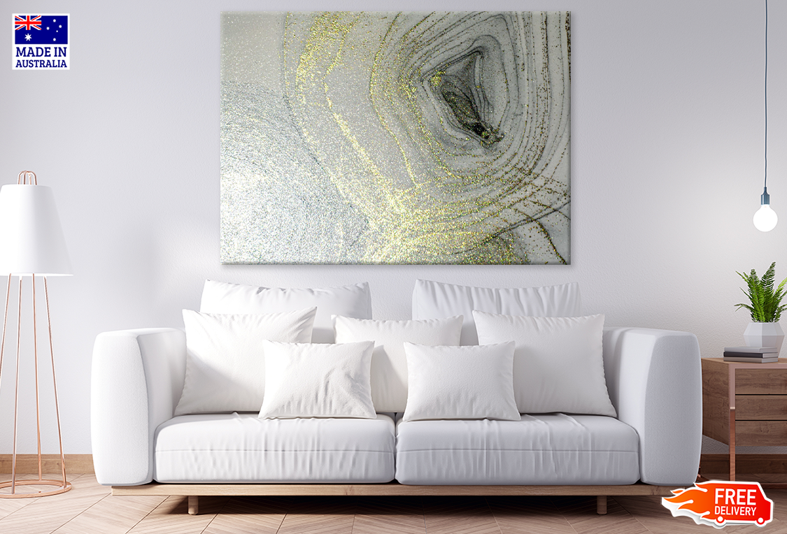 Gray & Gold Abstract Design Print 100% Australian Made