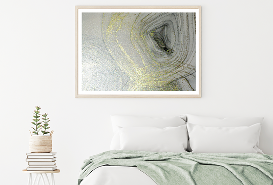 Gray & Gold Abstract Design Home Decor Premium Quality Poster Print Choose Your Sizes