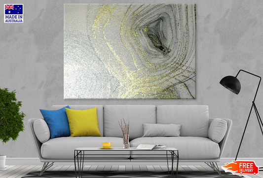 Gray & Gold Abstract Design Print 100% Australian Made