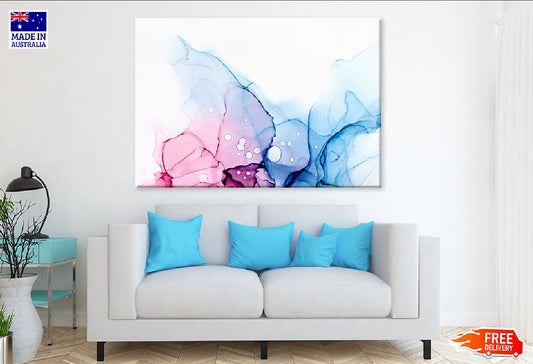 White Pink & Blue Abstract Design Print 100% Australian Made