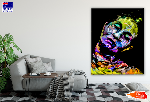 Colourful Woman Portrait Abstract Painting Print 100% Australian Made