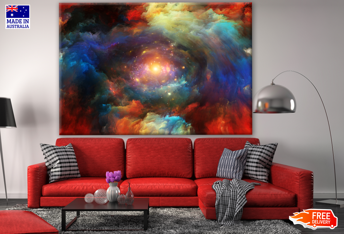 Colourful Abstract Space Cloud Design Print 100% Australian Made