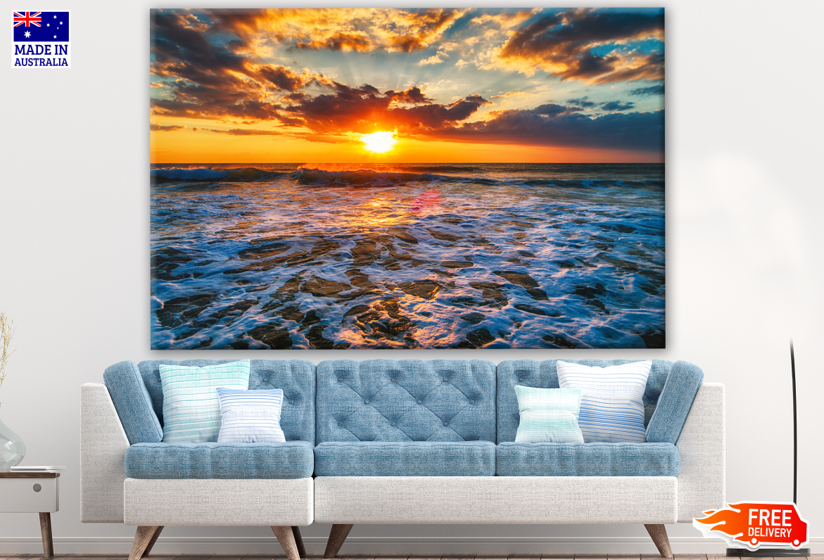 Stunning Beach Sunset View Photograph Print 100% Australian Made