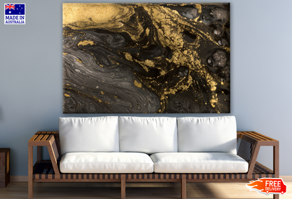 Gold & Grey Abstract Design Print 100% Australian Made