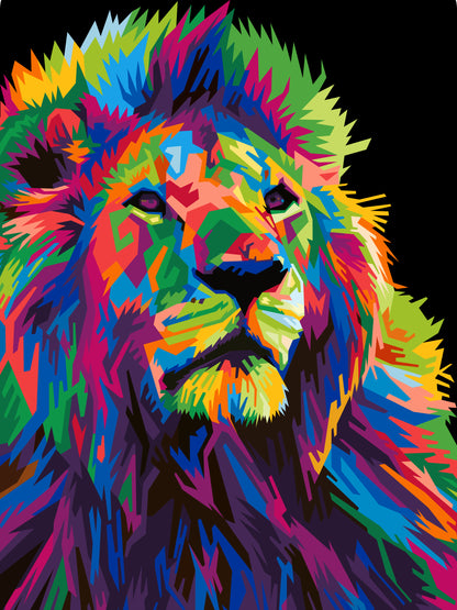 Lion Abstract Portrait Painting Home Decor Premium Quality Poster Print Choose Your Sizes