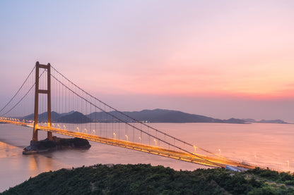 Zhoushan Bridge Sunset View Photograph Print 100% Australian Made