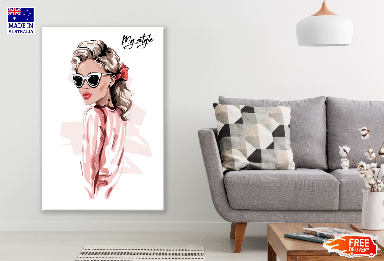 Fashion Women with Sunglasses Illustration Print 100% Australian Made