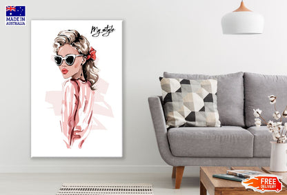 Fashion Women with Sunglasses Illustration Print 100% Australian Made