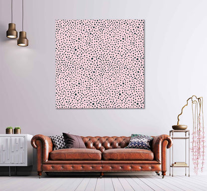 Square Canvas Black Polka Dot Pink Design High Quality Print 100% Australian Made