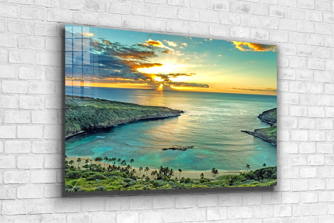 Seaside Sunset View Print Tempered Glass Wall Art 100% Made in Australia Ready to Hang