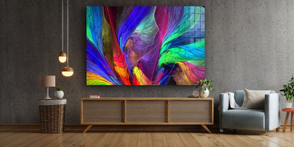 Colorful Neon Abstract Print Tempered Glass Wall Art 100% Made in Australia Ready to Hang