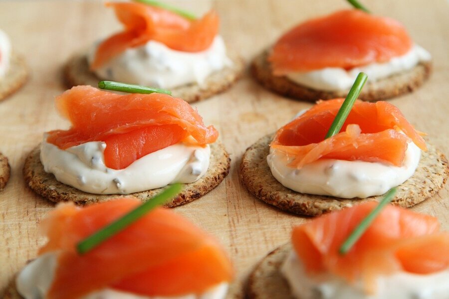 Salmon Canapes Closeup Photograph Print 100% Australian Made