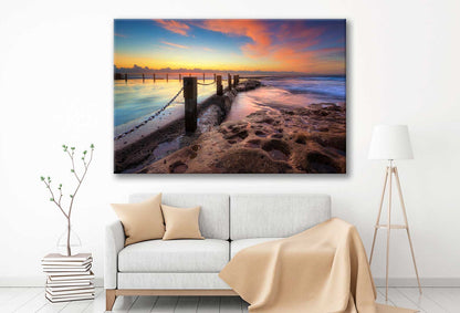 Bella Home Sunrise With Beautiful Sea Print Canvas Ready to hang