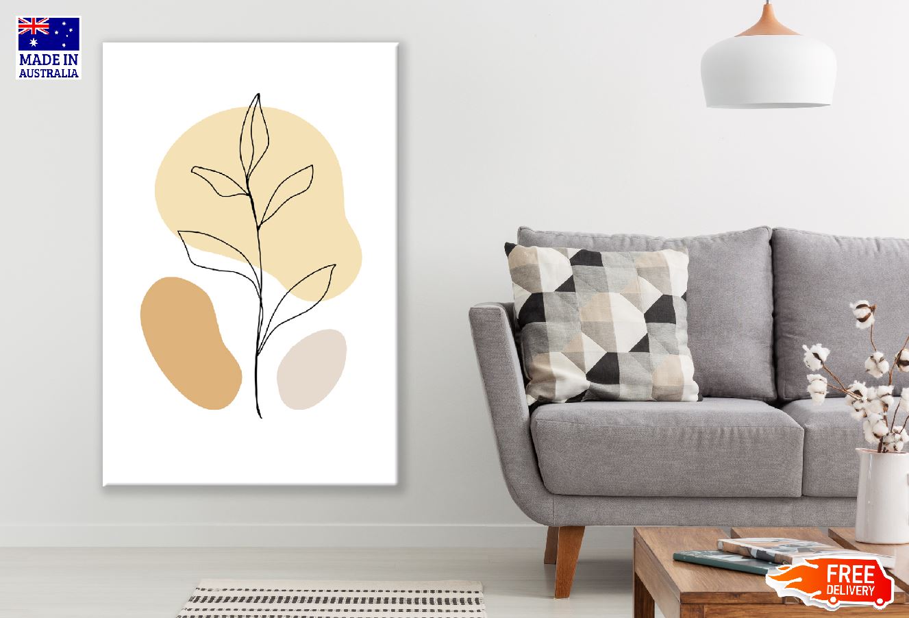 Minimal Floral Line Art Design Print 100% Australian Made