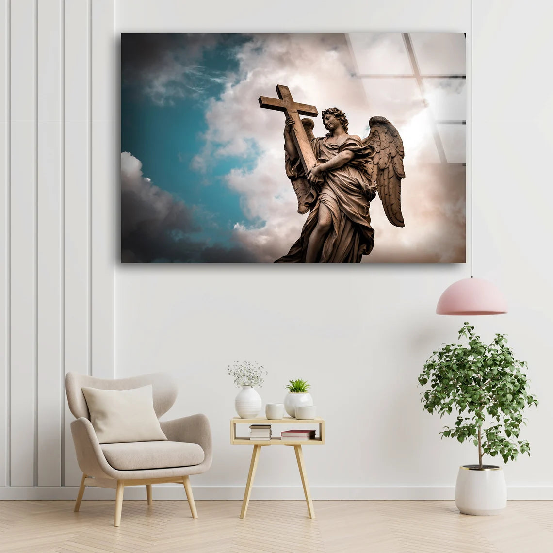Angle Statue Photograph Acrylic Glass Print Tempered Glass Wall Art 100% Made in Australia Ready to Hang