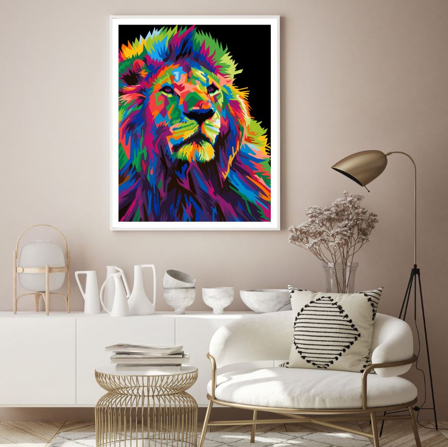 Lion Abstract Portrait Painting Home Decor Premium Quality Poster Print Choose Your Sizes