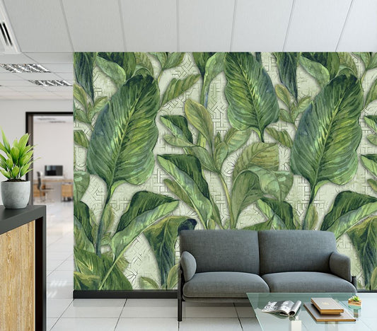 Wallpaper Murals Peel and Stick Removable Leaves Design High Quality