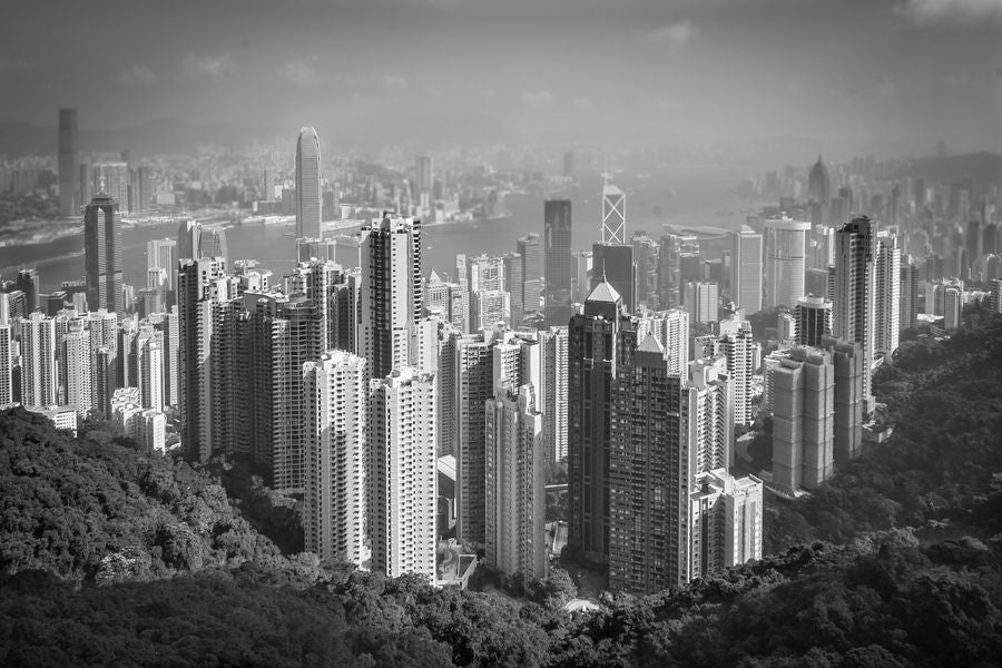 Victoria Peak Hill in Hong Kong B&W Photograph Print 100% Australian Made