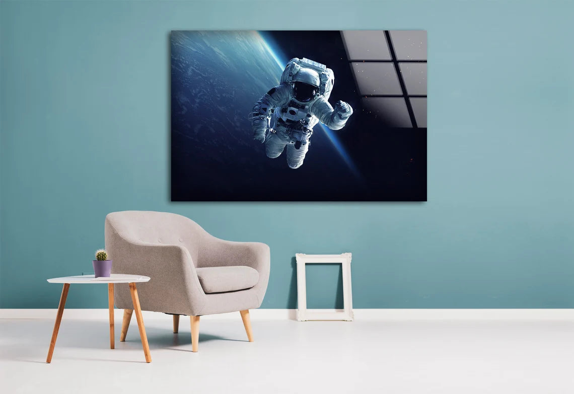 Astronaut in Space Photograph Acrylic Glass Print Tempered Glass Wall Art 100% Made in Australia Ready to Hang