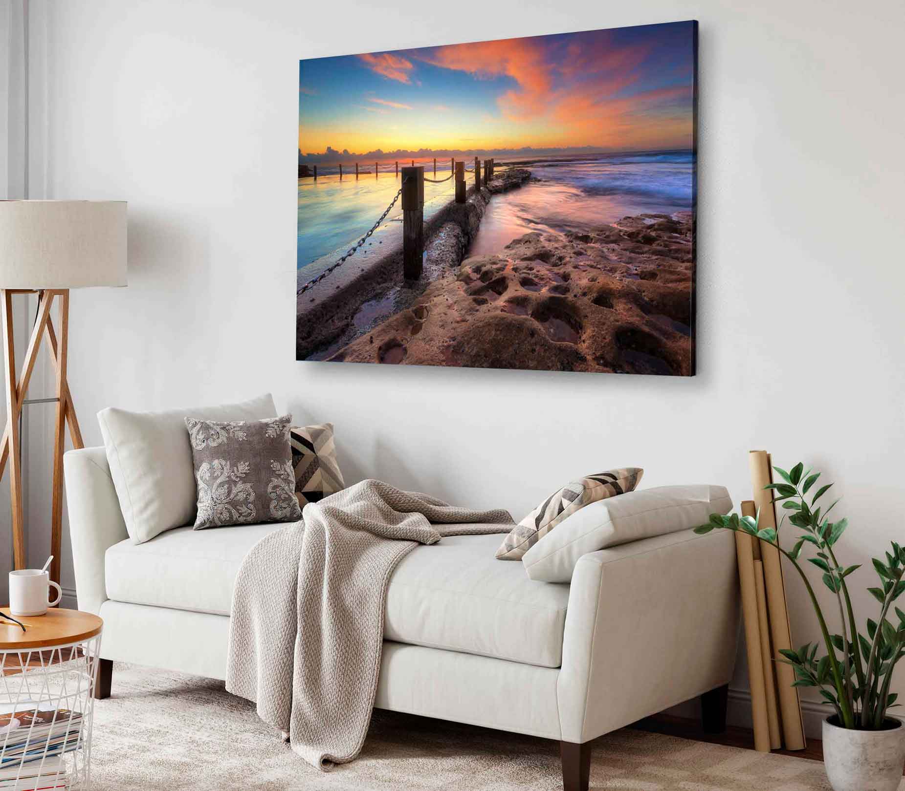 Bella Home Sunrise With Beautiful Sea Print Canvas Ready to hang