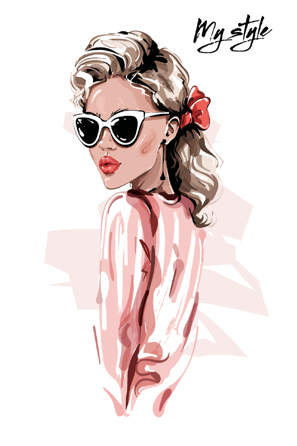 Fashion Women with Sunglasses Illustration Print 100% Australian Made