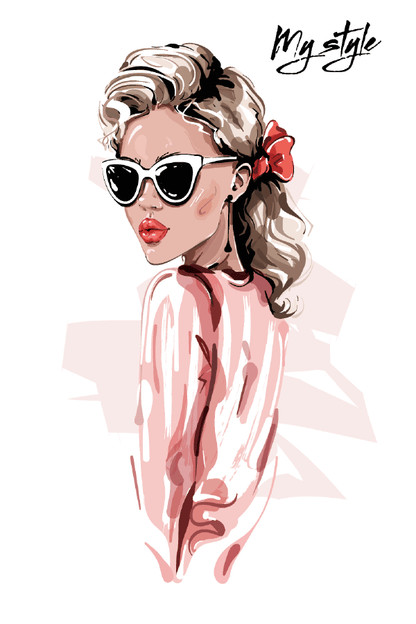 Fashion Women with Sunglasses Illustration Print 100% Australian Made