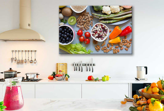 Bella Home Vegatables, Fruits & Diet Food Print Canvas Ready to hang