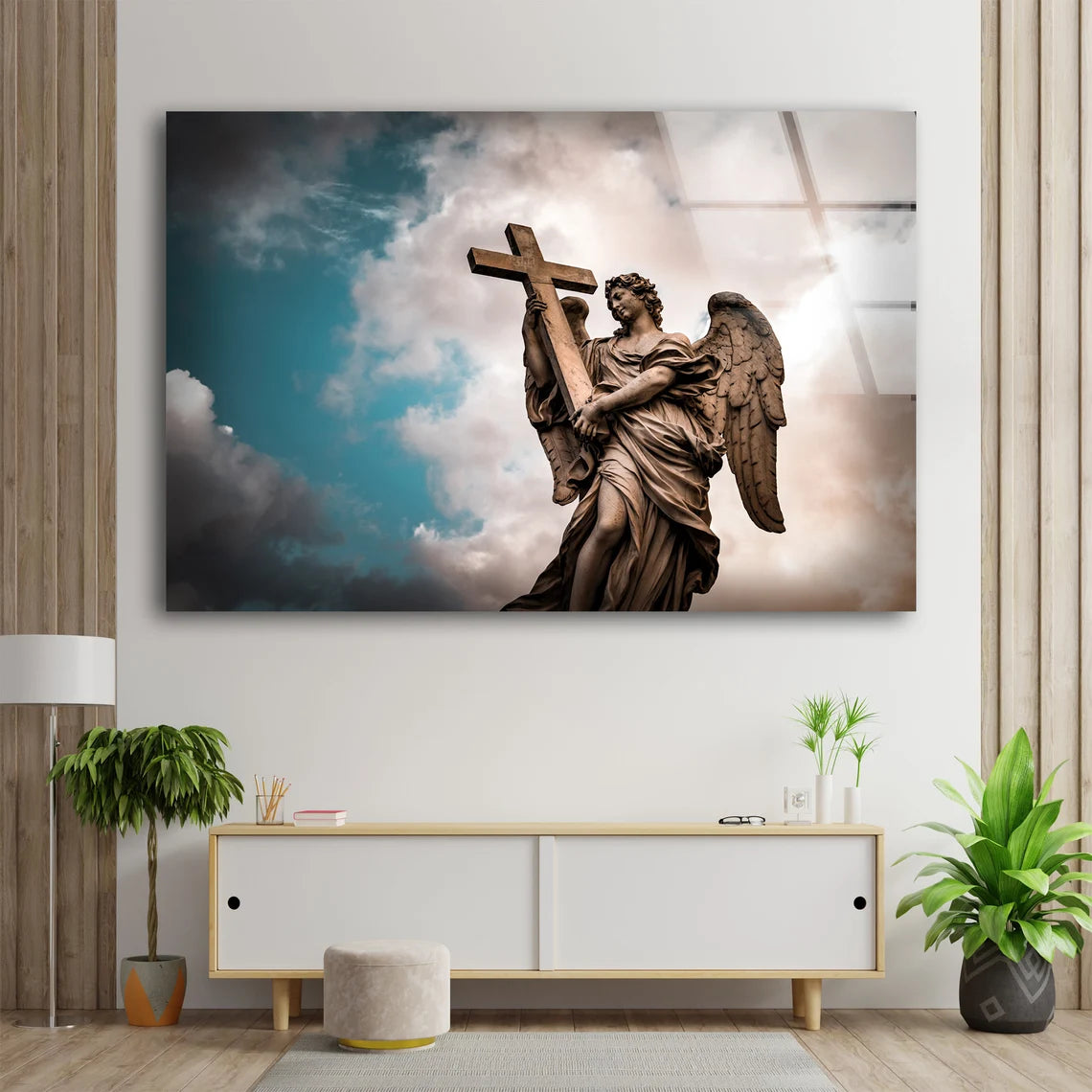 Angle Statue Photograph Acrylic Glass Print Tempered Glass Wall Art 100% Made in Australia Ready to Hang