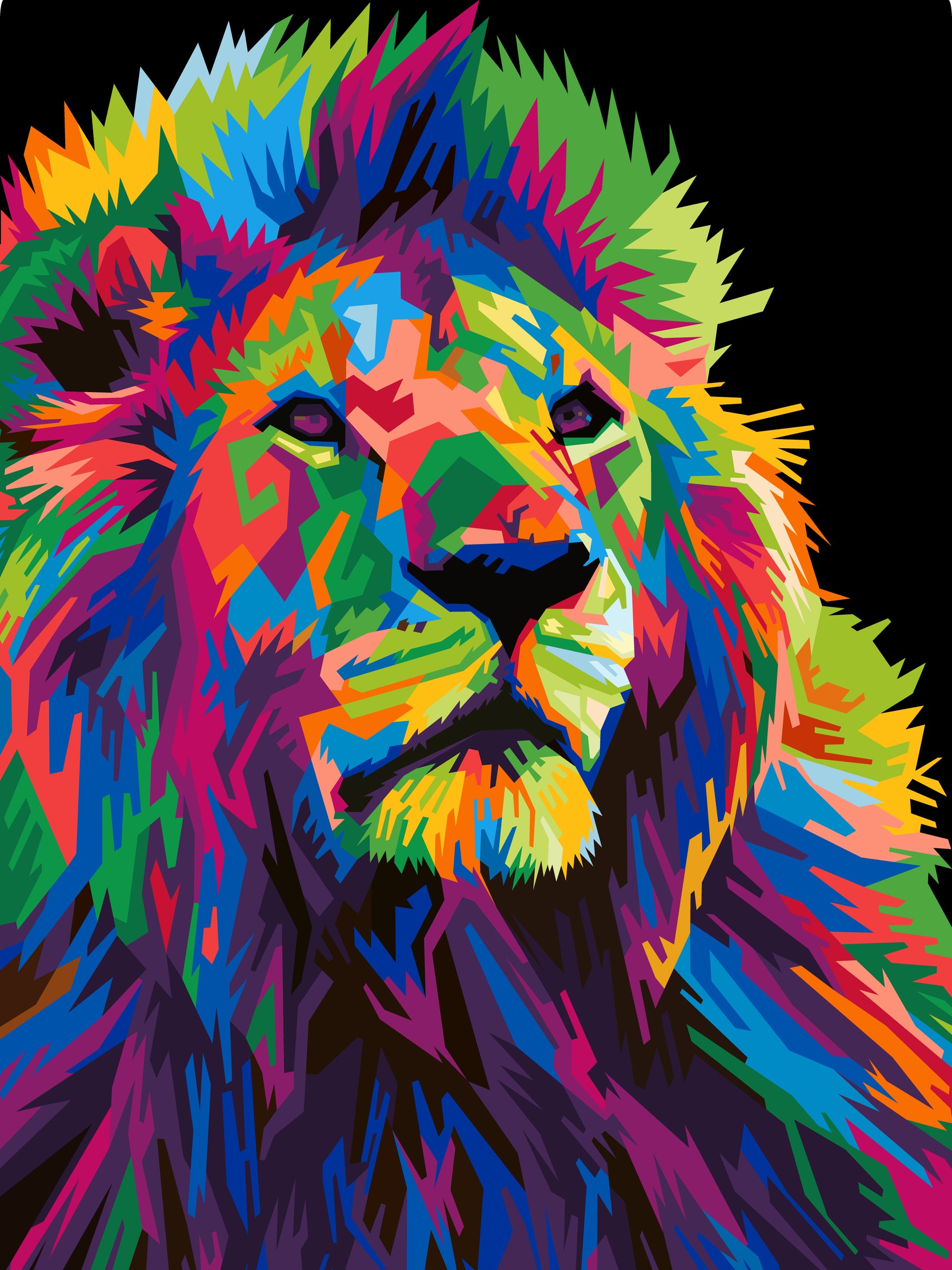 Lion Abstract Portrait Design Print 100% Australian Made