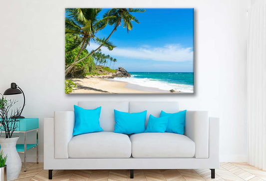 Bella Home Beach Coastal With Palm Trees Print Canvas Ready to hang