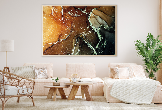 Orange & Brown Abstract Design Home Decor Premium Quality Poster Print Choose Your Sizes