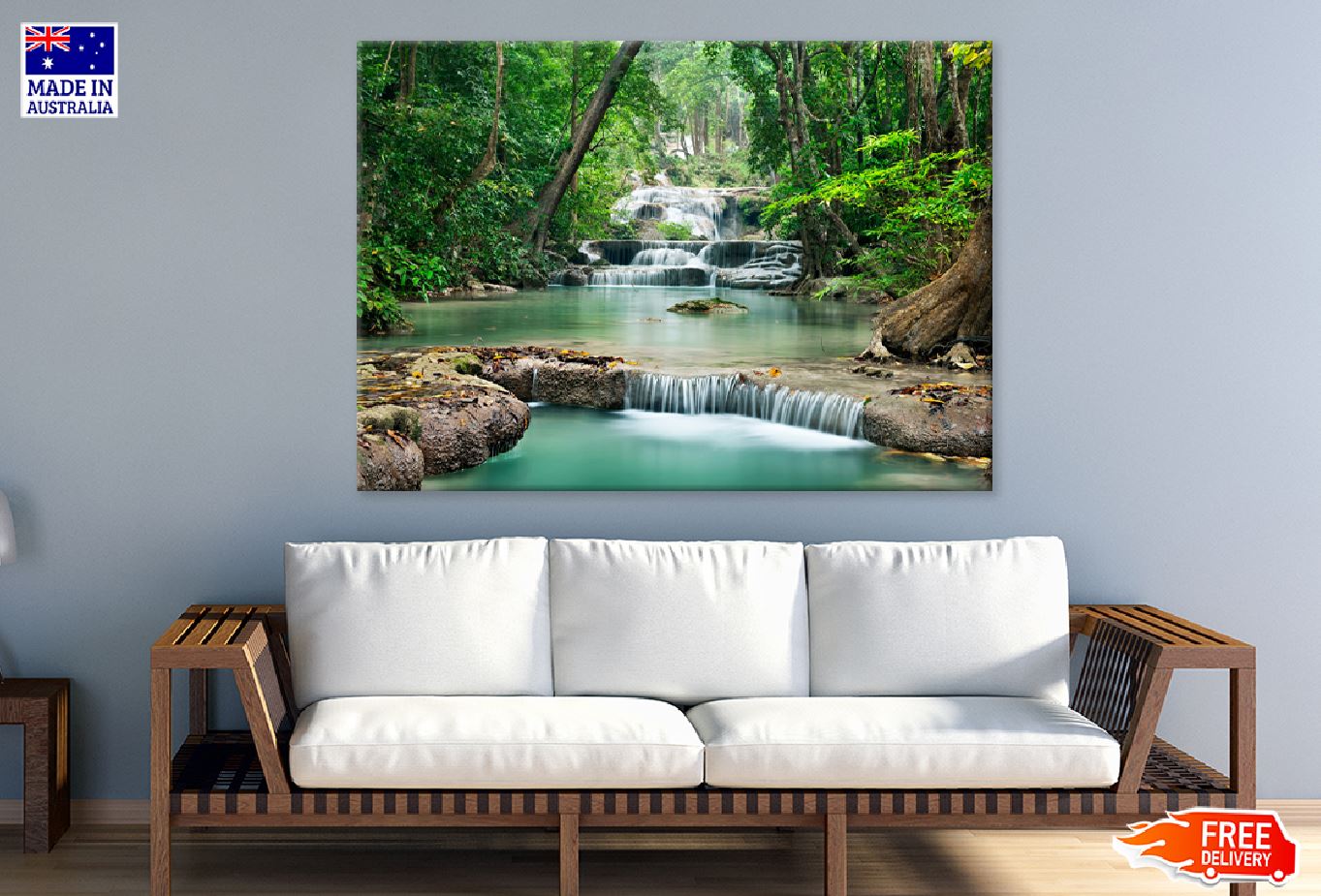 Waterfall Deep Forest Mountain Photograph Print 100% Australian Made